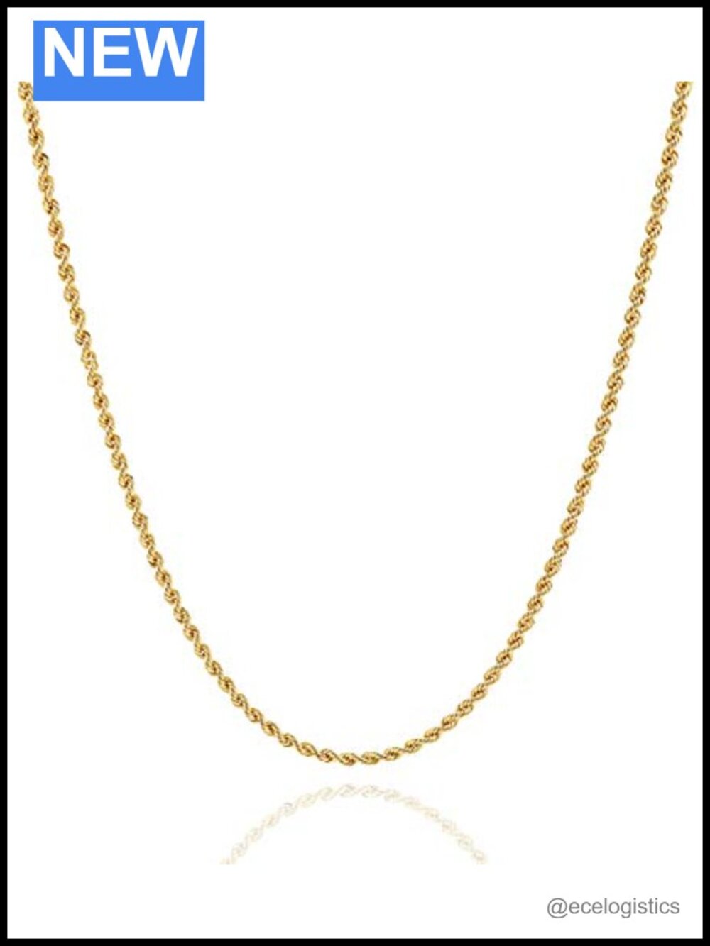 14K Gold Filled Rope Chain Necklace Lobster Clasp Layering Jewelry